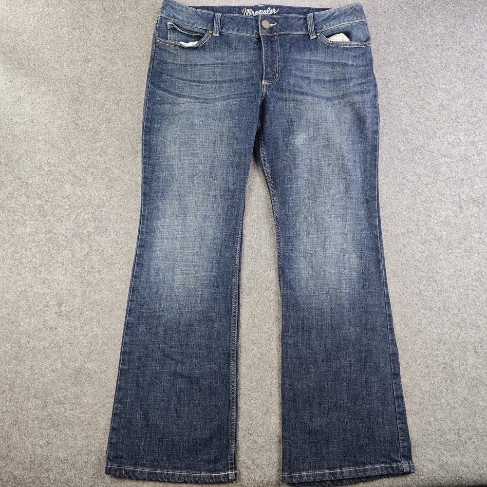 Wrangler Bootcut Jeans Women's 17x32 (38x30) Blue Dark Wash Denim Mid Rise
